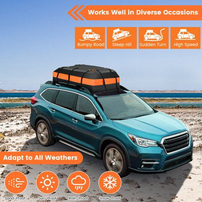 Costway 424L Large Car Roof Top Rack Luggage Carrier Bag Storage Bag Travel Waterproof - 7