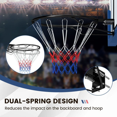 COSTWAY 45 CM Basketball Rim Replacement Wall Mounted Basketball Hoop