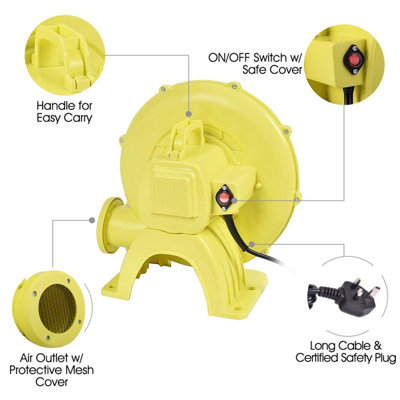 Costway 450W Electric Air Blower Pump Fan Inflatable Bouncy Castle Jumper Bouncer Blower - 7