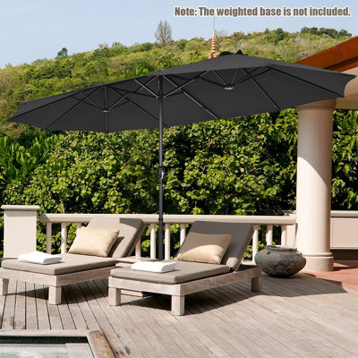 Costway  460 x 265cm Outdoor Double-Sided Parasol Patio Umbrella Market Twin Umbrella - 4