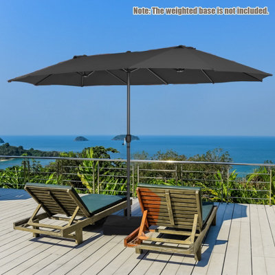 Costway  460 x 265cm Outdoor Double-Sided Parasol Patio Umbrella Market Twin Umbrella - 5