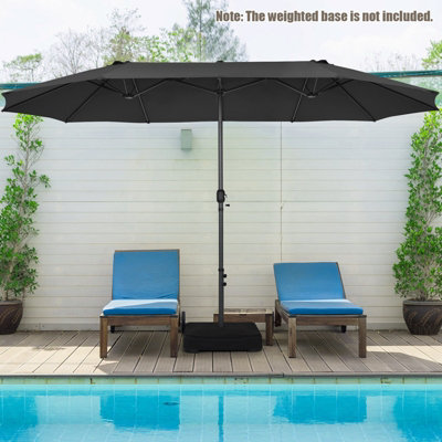 Costway  460 x 265cm Outdoor Double-Sided Parasol Patio Umbrella Market Twin Umbrella - 6