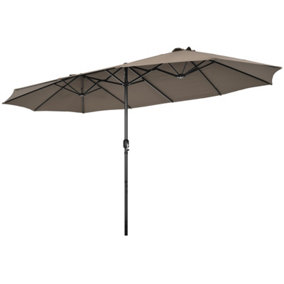 Costway  460 x 265cm Outdoor Double-Sided Parasol Patio Umbrella Market Twin Umbrella