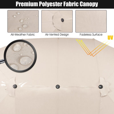 Costway 460 x 270 cm Outdoor Double Sided Umbrella Twin Size Patio Parasol w/ Metal Base - 5