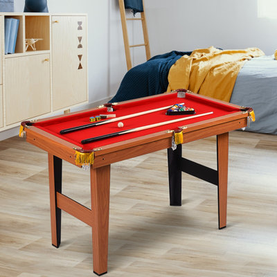 Costway 48" Billiards Table Indoor Pool Table Mini Snooker Game Set w/ Triangle Rack - 4