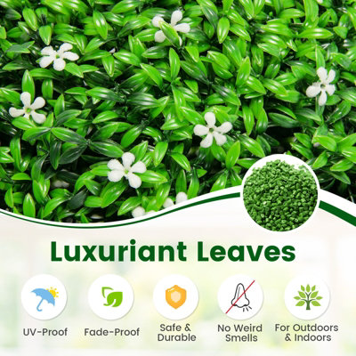 Costway 48CM Artificial Topiary Balls Set of 2 Round Fake Boxwood Topiary Leaf Plants - 6