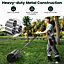 Costway 48L Steel Garden Lawn Roller Water Sand Filled Outdoor Grass Roller w/ Drain Plug