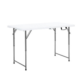 Costway 4FT Folding Table Camping Picnic Table W/ 3-Level Height Adjustment