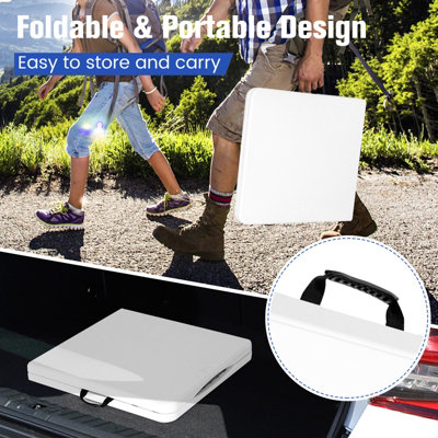 Costway 4FT Folding Table Camping Picnic Table W/ 3-Level Height Adjustment - 5