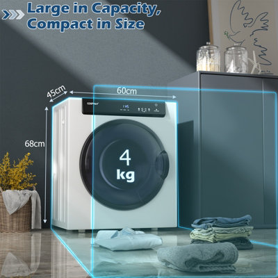 Costway 4KG Compact Dryer 1400W Electric Clothes Dryer Laundry Dryer 3 Heating Options - 5