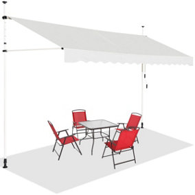 Costway 4M Telescopic Canopy Retractable Adjustable Outdoor Clamp Awning Sun Shelter