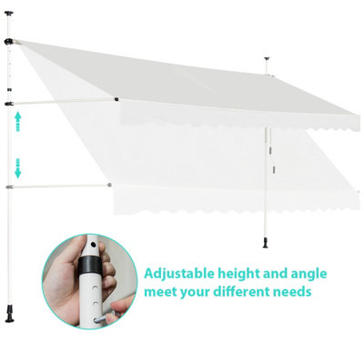 Costway 4M Telescopic Canopy Retractable Adjustable Outdoor Clamp ...