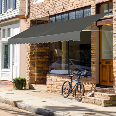Costway 4M Telescopic Canopy Retractable Adjustable Outdoor Clamp Awning Sun Shelter - 3