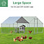 Costway 4M x 3M Chicken Coop Large Metal Spire-Shaped w/ Cover Walk-in Chicken Rabbits Ducks Cage