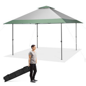 Costway 4M x 4M Gazebo Pop up Canopy Tent Sun Shelter w/ Wheeled Bag