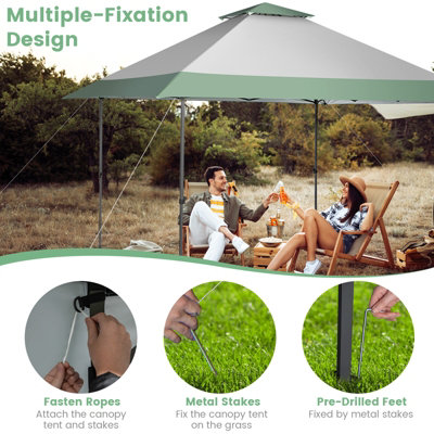 Costway 4M x 4M Gazebo Pop up Canopy Tent Sun Shelter w/ Wheeled Bag - 7