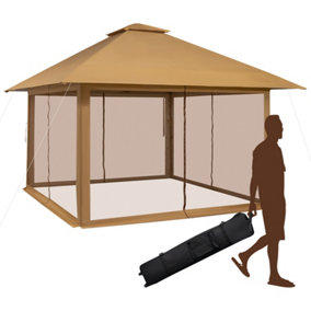 Costway 4m x 4m Pop up Gazebo Canopy Tent W/ Netting Mesh Sidewalls