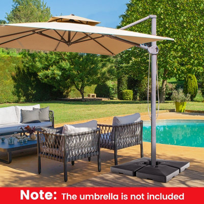 Costway 4PCS 20L Fillable Umbrella Base Stand Patio Offset Cantilever Umbrella Base - 4