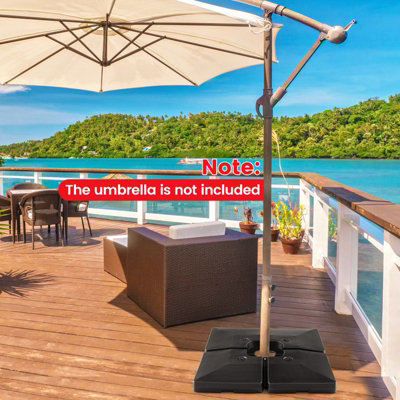 Costway 4PCS 20L Fillable Umbrella Base Stand Patio Offset Cantilever Umbrella Base - 5