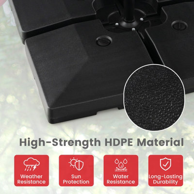 Costway 4PCS 20L Fillable Umbrella Base Stand Patio Offset Cantilever Umbrella Base - 8