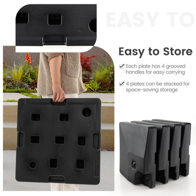 Costway 4PCS 20L Fillable Umbrella Base Stand Patio Offset Cantilever Umbrella Base - 9