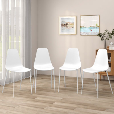 Costway 4PCS Armless Dining Chair Modern Heavy-duty Metal Leg Kitchen Leisure Chair