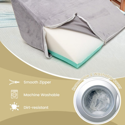 Costway 4pcs Bed Wedge Pillow Set Adjustable Bed Wedge Memory Foam Pillow Washable Cover - 8