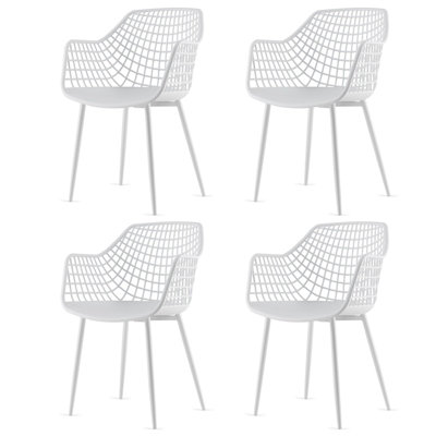 Costway 4PCS Modern Dining Chair Set Indoor Patio Heavy Duty Chairs with Backrest