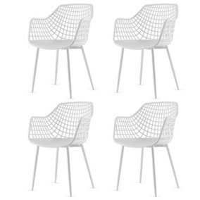 Costway 4PCS Modern Dining Chair Set Indoor Patio Heavy Duty Chairs with Backrest