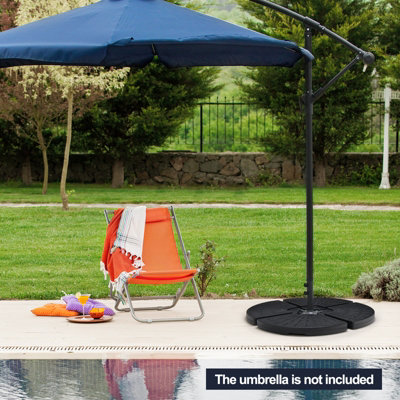 Costway 4Pcs Patio Cantilever Offset Umbrella Base 84kg Heavy-Duty Water Filled Base - 3