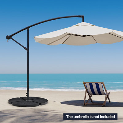 Costway 4Pcs Patio Cantilever Offset Umbrella Base 84kg Heavy-Duty Water Filled Base - 4
