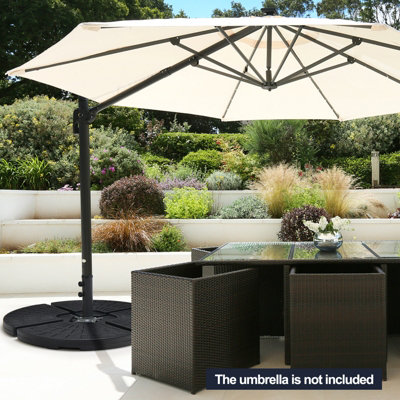 Costway 4Pcs Patio Cantilever Offset Umbrella Base 84kg Heavy-Duty Water Filled Base - 5