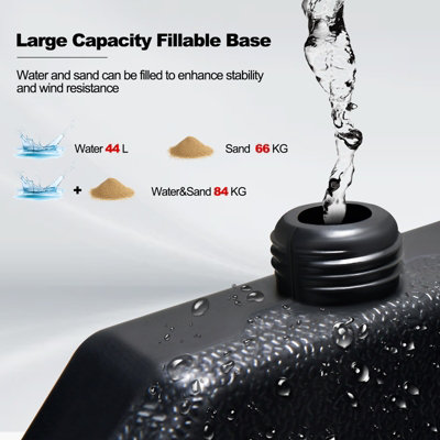 Costway 4Pcs Patio Cantilever Offset Umbrella Base 84kg Heavy-Duty Water Filled Base - 6