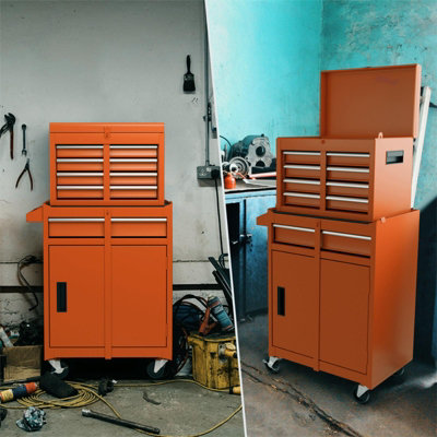 Costway 5-Drawer Rolling Tool Chest High Capacity Tool Storage Cabinet w/ Lockable Wheel - 8