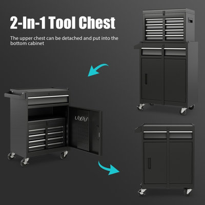 Costway 5-Drawer Rolling Tool Chest High Capacity Tool Storage Cabinet ...