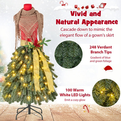 COSTWAY 5 FT Artificial Mannequin Tree Dress Form Xmas Tree w/ 248 Branch  Tips