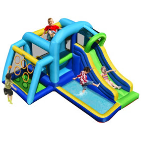 Costway 5 In 1 Inflatable Bounce Castle Bounce House W/Large Jumping & Playing Area