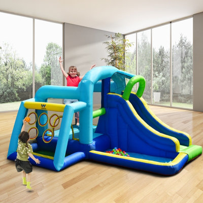 Costway 5 In 1 Inflatable Bounce Castle Bounce House W/Large Jumping & Playing Area - 3