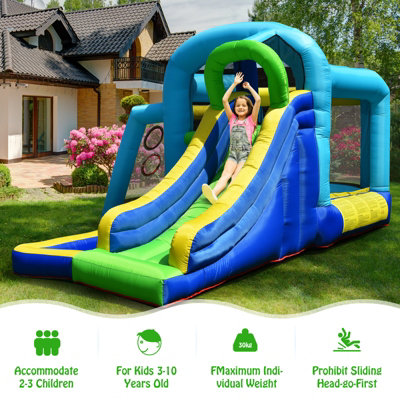 Costway 5 In 1 Inflatable Bounce Castle Bounce House W/Large Jumping & Playing Area - 7
