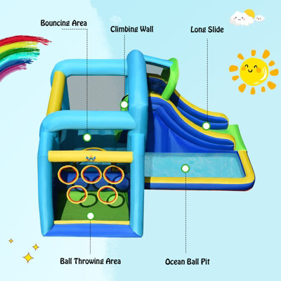 Costway 5 In 1 Inflatable Bounce Castle Bounce House W/Large Jumping & Playing Area - 5