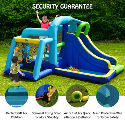 Costway 5 In 1 Inflatable Bounce Castle Bounce House W/Large Jumping & Playing Area - 9