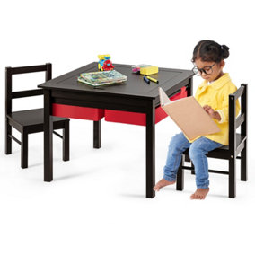 Costway 5-in-1 Kids Table&2 Chair Set Study Activity with Drawers