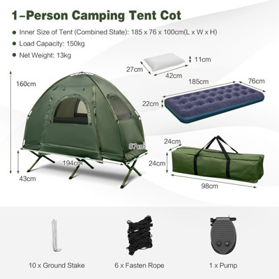 Elevated tent cot best sale