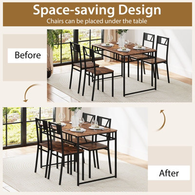 4-persoons - Industriële - Costway - Set van 4 - Eettafel kopen