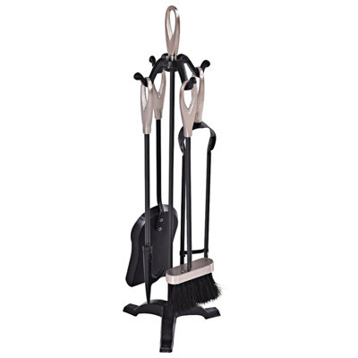 Costway 5 PCS Fire Companion Set Iron Fireplace Fireside Tool Brush Poker Tongs Shovel Price Comparisons | Compare The Build
