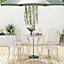 Costway 5 Peice Patio Dining Table Chairs Set Cast Aluminium Garden Bistro Furniture Set with Umbrella Hole