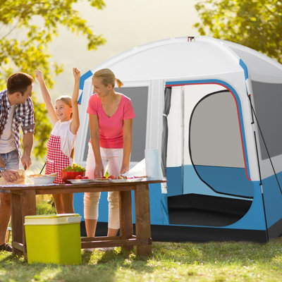 Costway 5-person Camping Tent Waterproof Portable Family Tent w/ Mesh Door - 3