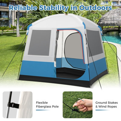 Costway 5-person Camping Tent Waterproof Portable Family Tent w/ Mesh Door - 7