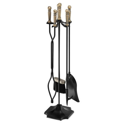 Costway 5-Piece Fireplace Tools Accessories Set Wood Stove Kit Poker Tong Brush Shovel Price Comparisons | Compare The Build
