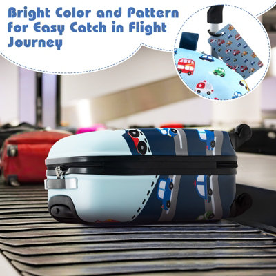 Costway 5 Piece Kids Luggage Set Carry-on Children Rolling Suitcase Set w/ Backpack - 3